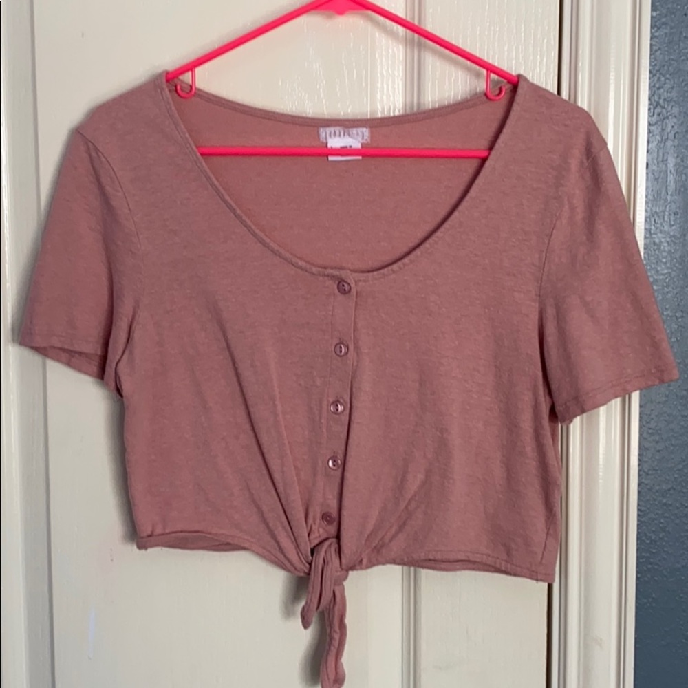 Urban Outfitters cropped shirt with tie in front